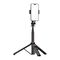 Selfie stick WC1Y2S 1.3m aluminum alloy telescopic tripod with phone holder - black | Techbox