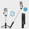 Selfie stick WR1YXS telescopic tripod 0.71m with round lamp - black | Techbox