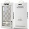 DKNY IML Checkered Mono Pattern &amp; Printed Stripes MagSafe Case for iPhone 15 Plus / 14 Plus - Beige | Techbox