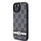 DKNY Leather Checkered Mono Pattern &amp; Printed Stripes Case for iPhone 15/14/13 - Black | Techbox