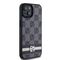 DKNY Leather Checkered Mono Pattern &amp; Printed Stripes Case for iPhone 15/14/13 - Black | Techbox