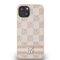 DKNY Leather Checkered Mono Pattern &amp; Printed Stripes case for iPhone 15 / 14 / 13 - pink | Techbox