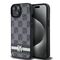 DKNY Leather Checkered Mono Pattern &amp; Printed Stripes Case for iPhone 15 Plus / 14 Plus - Black - Apple Cases - Cases - Techbox