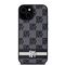 DKNY Leather Checkered Mono Pattern &amp; Printed Stripes Case for iPhone 15 Plus / 14 Plus - Black - Apple Cases - Cases - Techbox