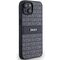 DKNY Leather Mono Stripe &amp; Metal Logo Case for iPhone 15/14/13 - Black | Techbox
