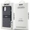 DKNY Leather Mono Stripe &amp; Metal Logo Case for iPhone 15/14/13 - Black | Techbox
