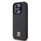 DKNY Leather Monogram Pattern Metal Logo MagSafe Case for iPhone 15 Pro - Black | Techbox