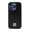 DKNY Leather Monogram Pattern Metal Logo MagSafe Case for iPhone 15 Pro - Black | Techbox