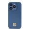 DKNY Leather Monogram Pattern Metal Logo MagSafe Case for iPhone 15 Pro - Blue | Techbox