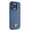 DKNY Leather Monogram Pattern Metal Logo MagSafe Case for iPhone 15 Pro - Blue | Techbox