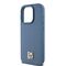 DKNY Leather Monogram Pattern Metal Logo MagSafe Case for iPhone 15 Pro - Blue | Techbox
