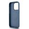 DKNY Leather Monogram Pattern Metal Logo MagSafe Case for iPhone 15 Pro - Blue | Techbox