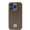 DKNY Leather Pattern Metal Logo MagSafe case for iPhone 14 Pro Max - brown | Techbox