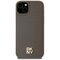 DKNY Leather Pattern Metal Logo MagSafe Case for iPhone 15 Plus / 14 Plus - Brown - Apple Cases - Cases - Techbox