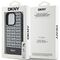 DKNY Leather Printed Pattern Metal Logo MagSafe Case for iPhone 15 Pro - Black | Techbox