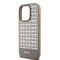 DKNY Leather Printed Pattern Metal Logo MagSafe Case for iPhone 15 Pro - Brown | Techbox