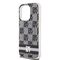 DKNY IML Checkered Mono Pattern &amp; Printed Stripes MagSafe Case for iPhone 15 Pro Max - Black