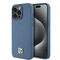DKNY Leather Monogram Pattern Metal Logo MagSafe Case for iPhone 15 Pro Max - Blue | Techbox