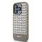 DKNY Leather Printed Pattern Metal Logo MagSafe Case for iPhone 15 Pro Max - Brown | Techbox