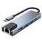 HUB Tech-Protect V3 5in1 USB-C - USB-A 3.0 / USB-A 2.0 / USB-C / HDMI / RJ45 - gray | Techbox