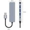 HUB Tech-Protect V0 5in1 USB-A - USB-A 3.0 / 3x USB-A 2.0 / USB-C - gray | Techbox
