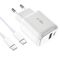 Tech-Protect C20W USB-C PD 20W / USB-A QC 3.0 charger with USB-C / USB-C cable - white - Travel Chargers - Smartphone Chargers - Techbox