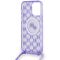Karl Lagerfeld IML Crossbody Monogram Karl &amp; Choupette Head MagSafe Case for iPhone 15 Pro Max - Purple | Techbox