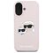 Karl Lagerfeld Silicone Case Heads Print MagSafe for iPhone 16 - Pink | Techbox