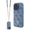 Guess Leather Metal Logo Strass Crossbody Case for iPhone 16 Pro - Blue - Apple Cases - Cases - Techbox