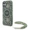 Guess IML Flowers Allover Electro With Pearl Strap MagSafe case for iPhone 16 - green | Techbox