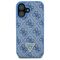 Guess Leather Metal Logo Strass Crossbody Case for iPhone 16 - Blue | Techbox