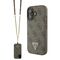 Guess Leather Metal Logo Strass Crossbody Case for iPhone 16 - Brown - Apple Cases - Cases - Techbox