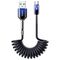 Joyroom S-A43 Crystal-Clear Series 3A USB-A - USB-C spiral cable 1.5m - black - Cables & Adapters - Cables & Accessories - Techbox