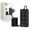 Tech-Protect PC6X6 Power Strip 6 Sockets 240V + 3xUSB-A + 3xUSB-C 200cm - Black