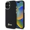 Guess Silicone Script Metal Logo &amp; Frame Case for iPhone 16 - Black | Techbox