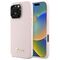 Guess Silicone Script Metal Logo &amp; Frame iPhone 16 Pro Case - Pink | Techbox