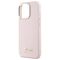 Guess Silicone Script Metal Logo &amp; Frame iPhone 16 Pro Case - Pink | Techbox