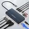 USB-C Hub 14 in 1 Wozinsky WDS03Y5S Multifunctional, Aluminum, for 3 Monitors, with 15 cm Cable - Gray - USB Hubs & Card Readers - Peripherals - Techbox