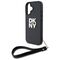 DKNY Wrist Strap Stock Logo iPhone 16 Case - Black | Techbox