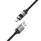 Acefast C15-04 USB-A - USB-C Cable with Display 480Mb/s 66W 1.2m - Black