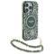 Guess IML Flowers Allover Electro With Pearl Strap MagSafe case for iPhone 16 Pro Max - green | Techbox