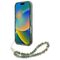 Guess IML Flowers Allover Electro With Pearl Strap MagSafe case for iPhone 16 Pro Max - green | Techbox
