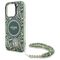 Guess IML Flowers Allover Electro With Pearl Strap MagSafe case for iPhone 16 Pro Max - green | Techbox