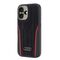 Audi Genuine Leather MagSafe iPhone 16 6.1" black-red hardcase AU-TPUPCMIP16-R8/D3-RD