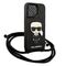 Karl Lagerfeld Leather Monogram Patch and Cord Iconik Case for iPhone 13 Pro / 13 - Black | Techbox