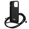 Karl Lagerfeld Leather Monogram Patch and Cord Iconik Case for iPhone 13 Pro / 13 - Black | Techbox