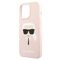 Karl Lagerfeld Silicone Karl`s Head Case for iPhone 13 Pro Max 6.7" - Light Pink | Techbox