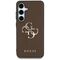 Guess Grained Big 4G Logo Small Classic Logo case for Samsung Galaxy S25 brown - Samsung Cases - Cases - Techbox