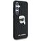 Karl Lagerfeld Leather Monogram Pin Logo Karl Head Samsung Galaxy S25 Case Black | Techbox