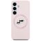 Karl Lagerfeld Silicone Double Heads And Circle MagSafe Samsung Galaxy S25 Case Pink - Samsung Cases - Cases - Techbox